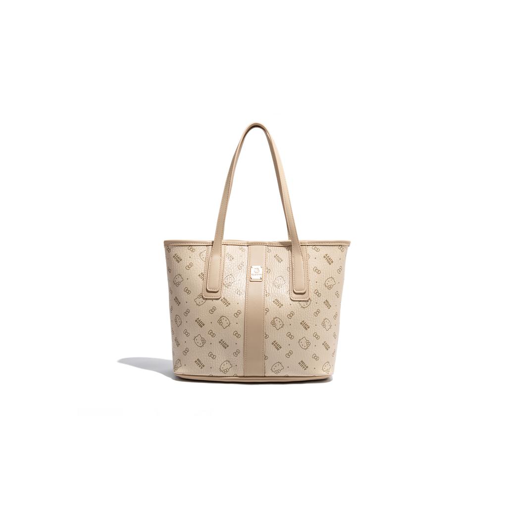 Nová PU taška Sanrio Hello Kitty, nákupní taška, taška přes rameno, běžná dámská, růžová/barva mléčného čaje/hnědá SHHF41495-1