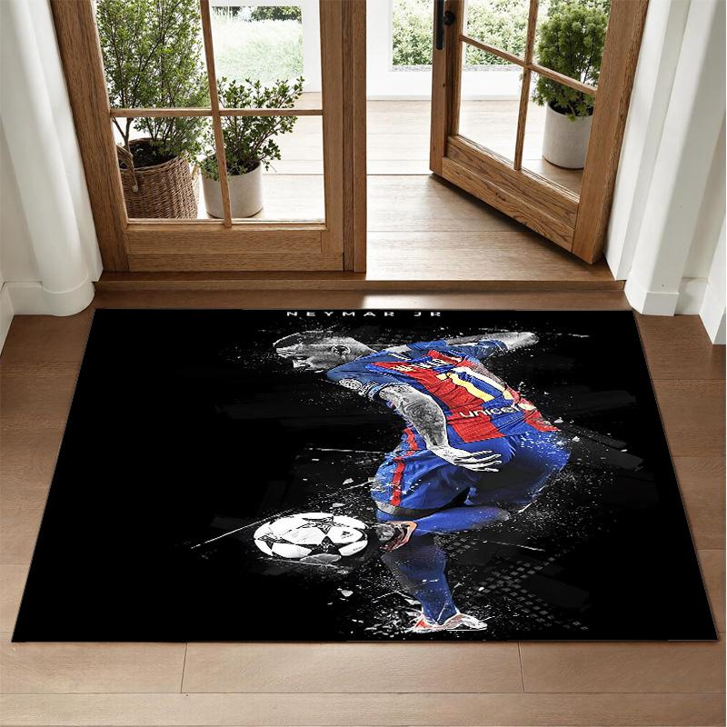 Kylian Mbappe Design Kristall Samt Teppich Weiche Dekorationsmatte für Schlafzimmer Eingang