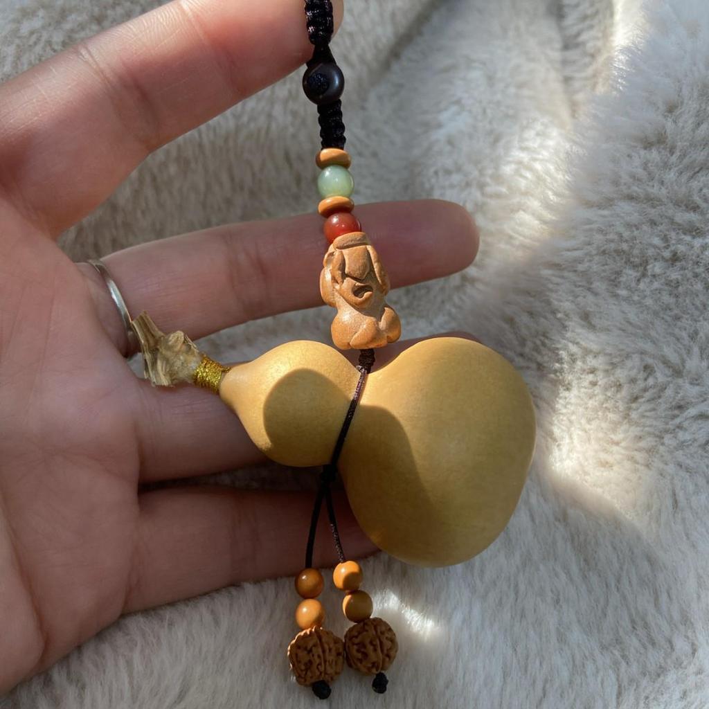 Xianci Wenwan Gourd Keychain & Car Pendant: Fortune and Blessing Charm for Men and Women