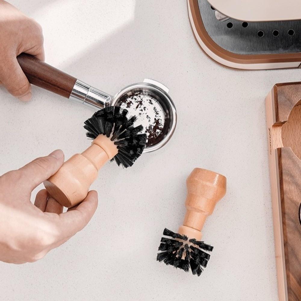 Residual Powder Sweep Portafilter Cleaning Brush Wooden Handle Barista Brush  Kitchen Use