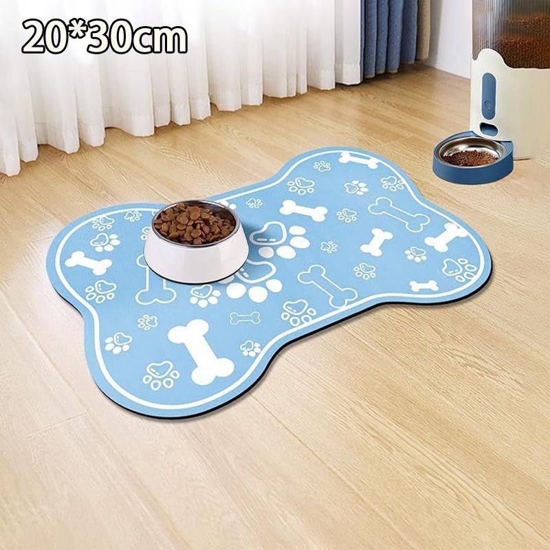 Diatomaceous Mud Absorbent Pet Placemat For Food And Water Bowl With Waterproof Quick-Dry Rubber Backing Non-Slip Home Pet Mat