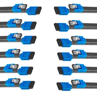 BENFEI 45cm SATA Kablosu SATA 3 6 Gbps Mandal ile SSD ve HDD Genişletme için Mavi (Düz Tip) 12'li Paket -