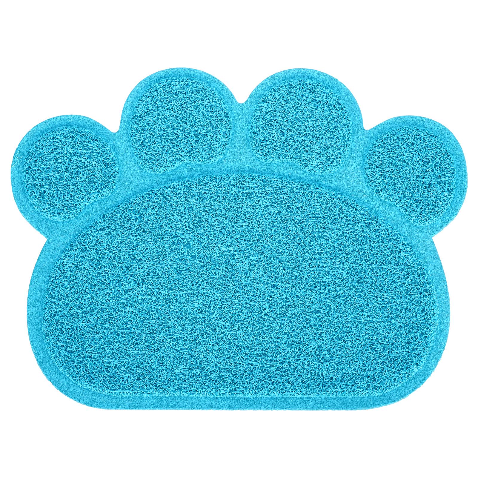 

ПВХ коврик для кошачьего туалета для собак, водонепроницаемый противоскользящий коврик в форме лапы, миска для столовых приборов, товары для домашних животных(Зелёная Лапа синий