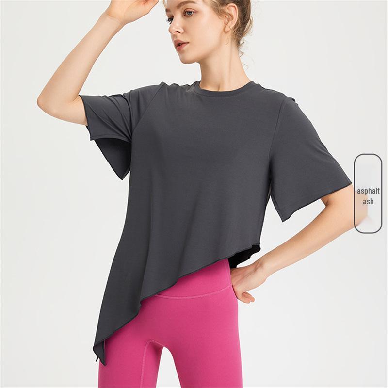 

Женский летний облегающий топ для йоги - Свободный, Дышащий, Футболка для фитнеса с коротким рукавом M