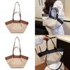 Pu Large Capacity Tote Bag For Women With Color Blocked Pleated Design For Daily Use