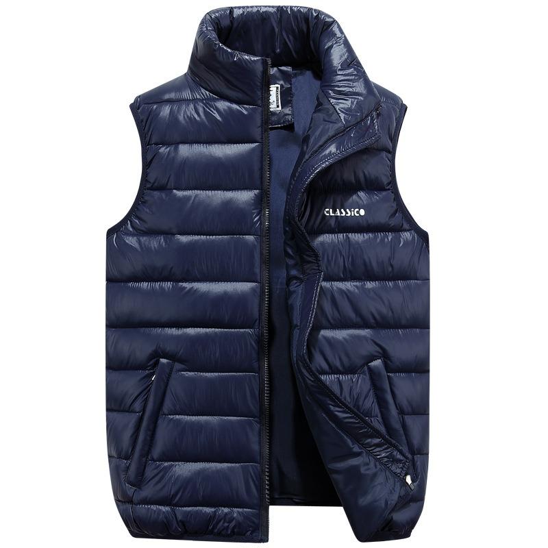 Plus Size Men Casual Thickened Padded Vest Sleeveless Autumn Winter Outerwear