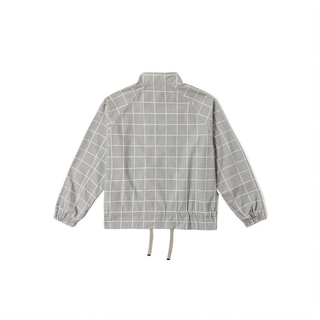 Vans Soft Skin-Friendly Plaid Design Stand Collar Long Sleeve Jacket Women Jackets Gray VN000NEFEFO