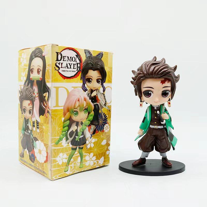 In stock Anime Demon Slayer Figure Doll Toy Nezuko Tanjirou Zenitsu Inosuke Kyoujurou Shinobu Giyuu  Model Toy Kids Xmas Gift