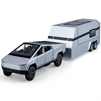 Brinquedo modelo de carro fundido para caminhão cibernético em escala 1/32, veículo de brinquedo retrátil com som e luz para crianças, meninos, meninas, coleção