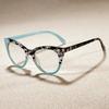 Women's INS Style Fashion Cat-Eye Presbyopia Glasses Two-tone Frames High-definition Trendy Reading Glasses Diopter 0 To +4.0