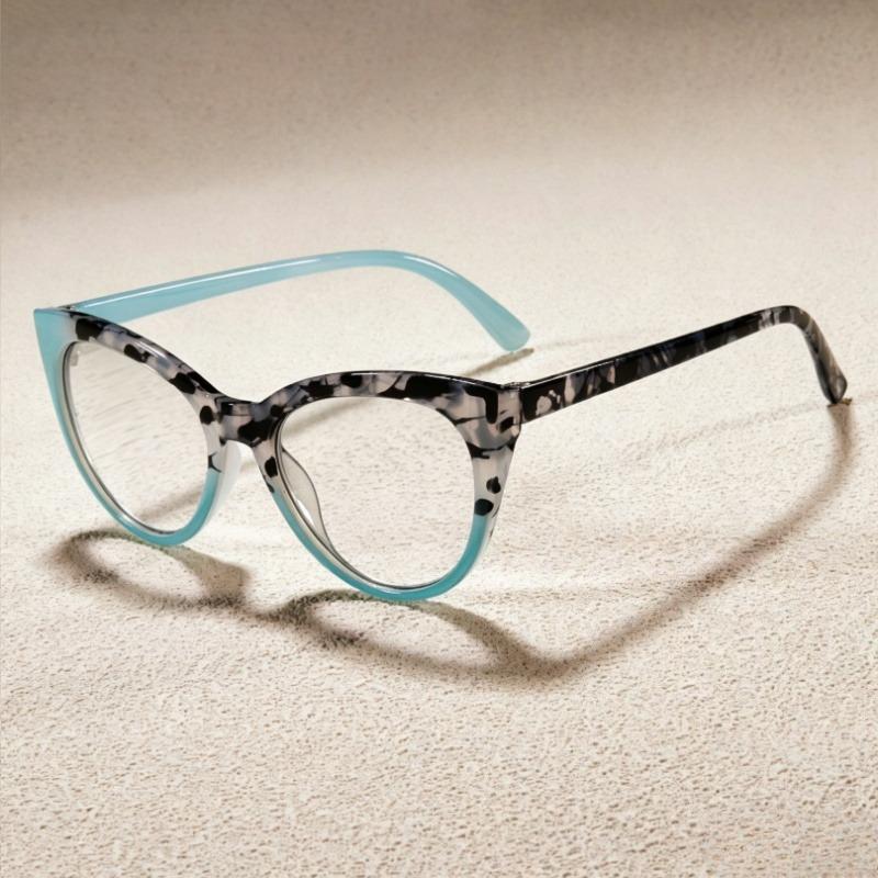 Women's INS Style Fashion Cat-Eye Presbyopia Glasses Two-tone Frames High-definition Trendy Reading Glasses Diopter 0 To +4.0