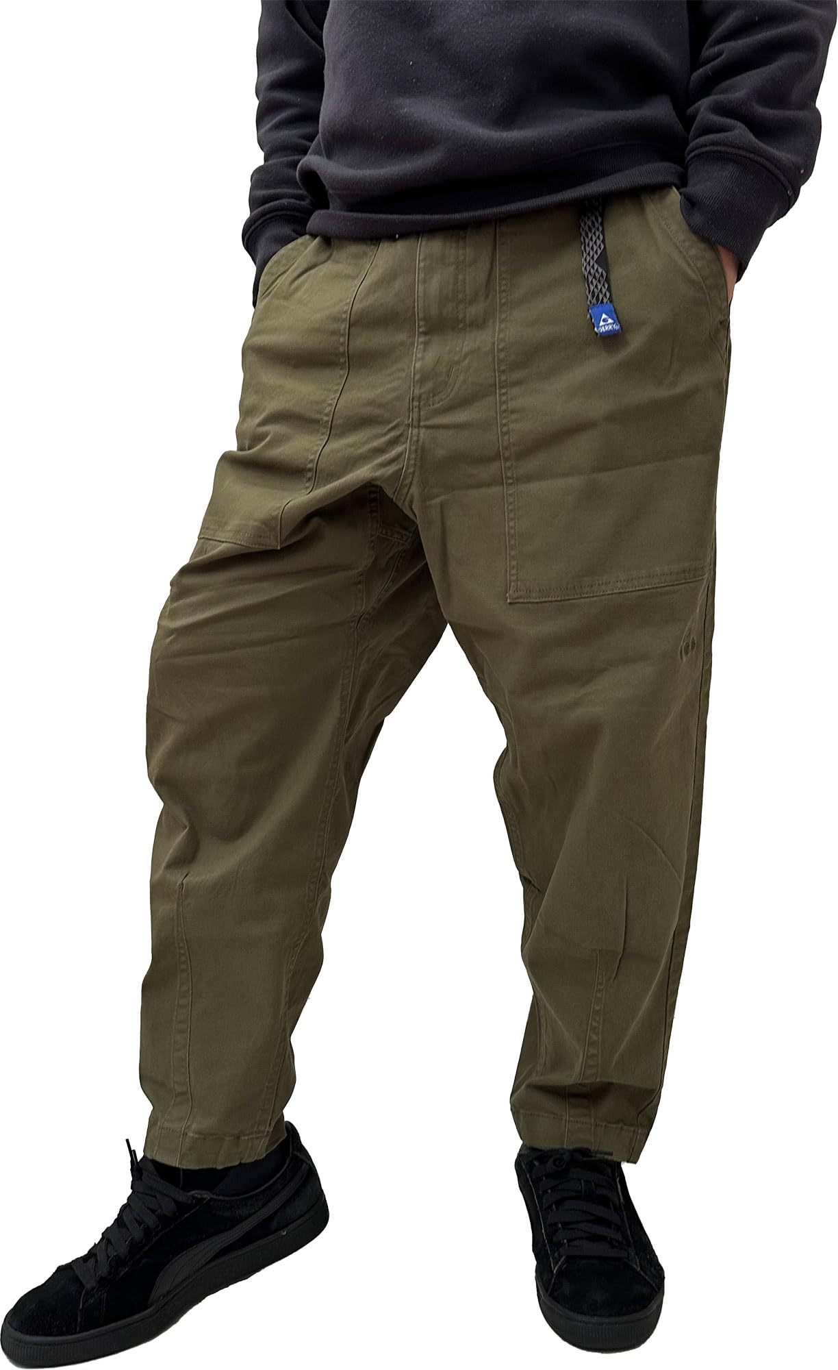 

Jerry Balloon Pants, Cotton Denim Wide-leg Pants, Men s and Women s, Khaki, Size LL