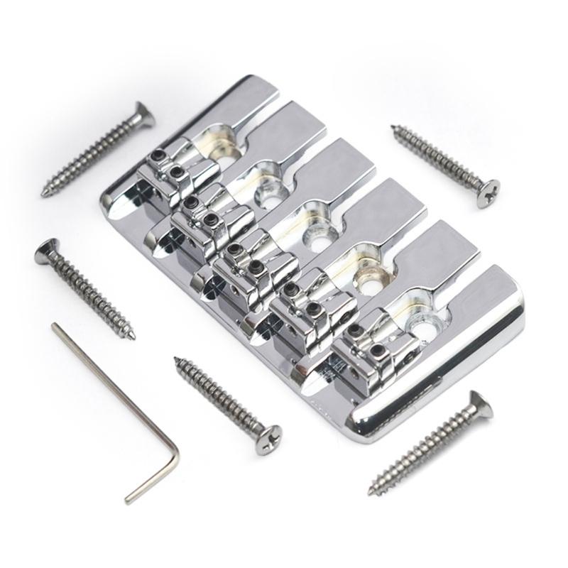 5 Strings Bass Bridge Vintage Locked Saddles Bass Bridge Bottom Through String