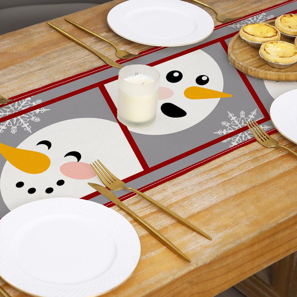 Christmas Printed Table Flag Linen Decorative Kitchen Table Small Tablecloth Festive Tablecloth
