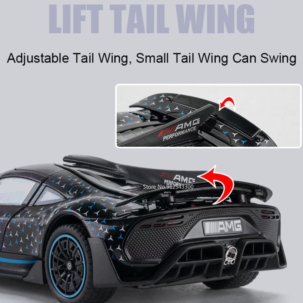 1:24 Scale ONE Sports Car Toy Model Light Music Pull Back Doors Opened Simulation Supercar Miniature Models Collection Gifts
