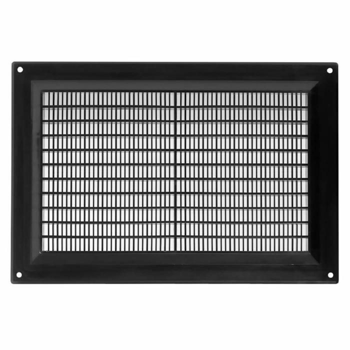 Grille De Ventilation FRESH 17x37 Noir - Kratki - Acier Peint - Fabriqué En Pologne