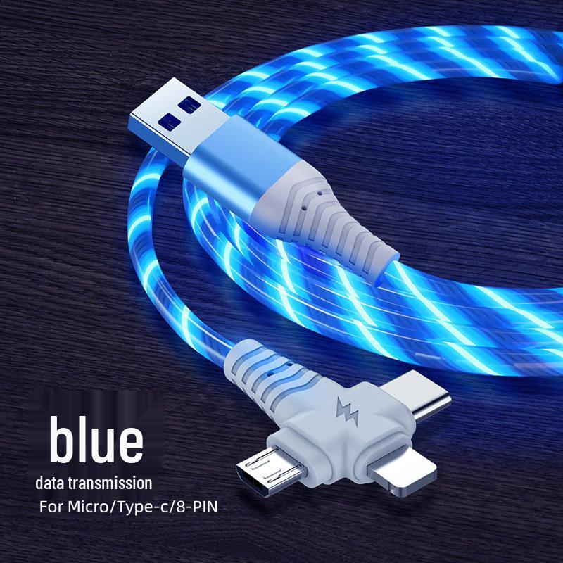 3-in-1 LED Flowing Light Charging Cable: Multi-use, Single Line Horse Racing Effect