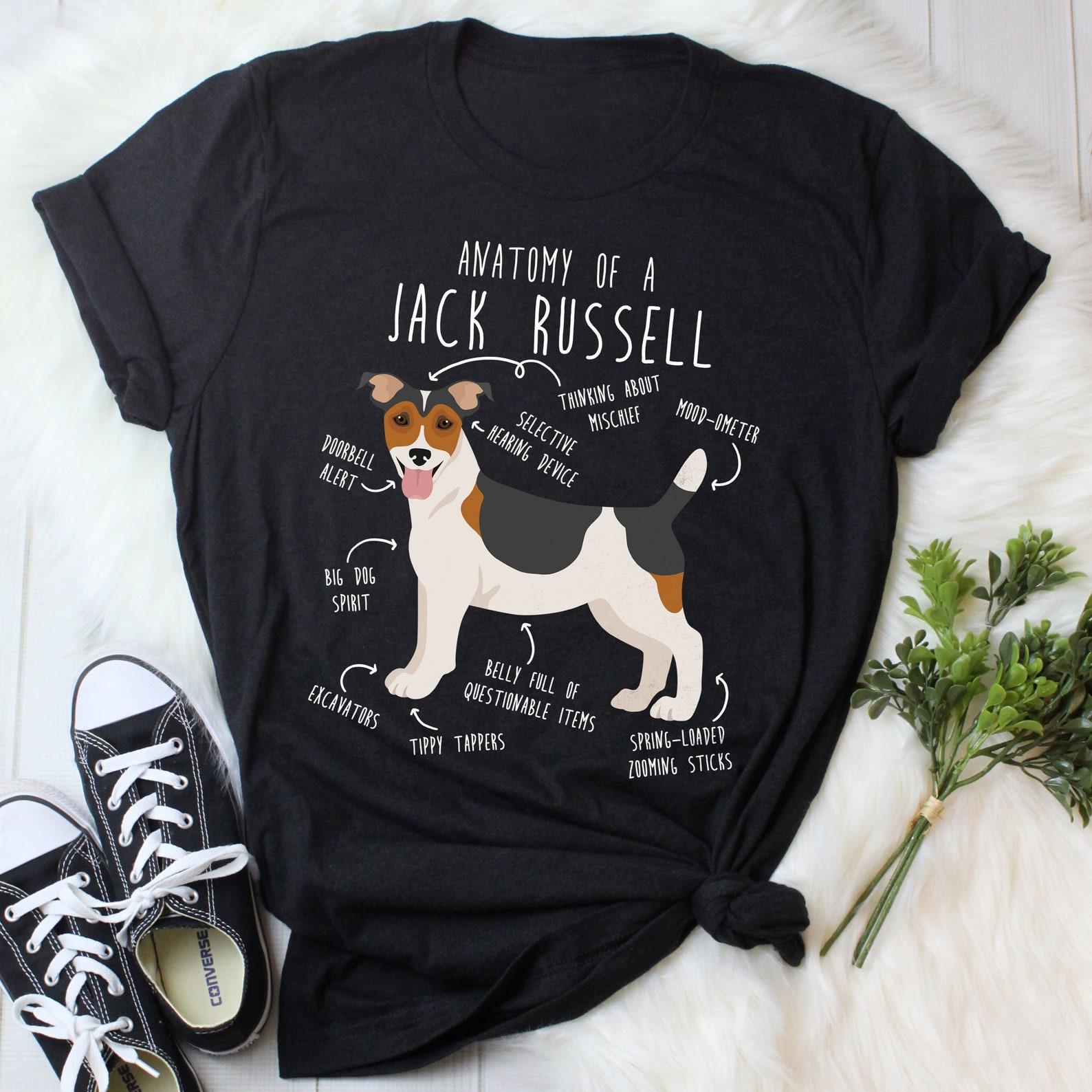 Jack Russell Terrier Shirt, Women, Men, Funny Dog Lover Gift, Cute Pet T-shirt, Tricolor Tri-Color Dog Mom Tee, Dog Dad, Fox Terrier, JRT S