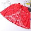 Chinese Mandarin Collar Floral Lace Cape Shrug Pearl Trim Short Bolero Wrap For Wedding Cheongsam Evening Prom Dress