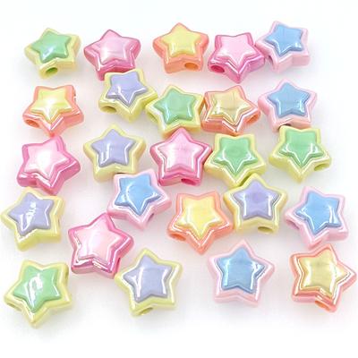 Star UV Double Color Loose Beads Creative DIY Jewelry Accessories 10Pcs Stereo Making Necklace Bracelets 18mm Handmade Materials Acrylic
