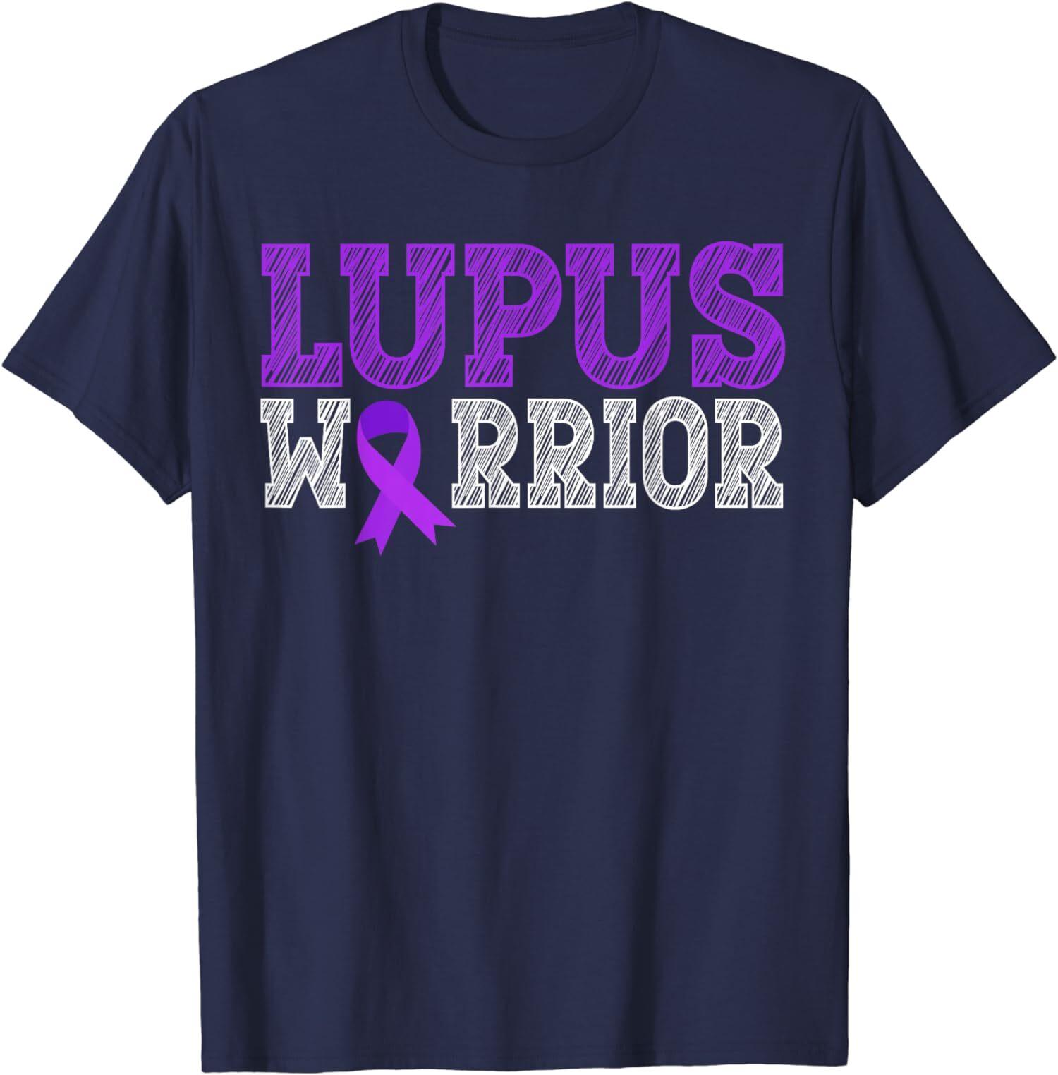 Lupus Warrior Purple Ribbon Lupus Awareness Month T-Shirt S