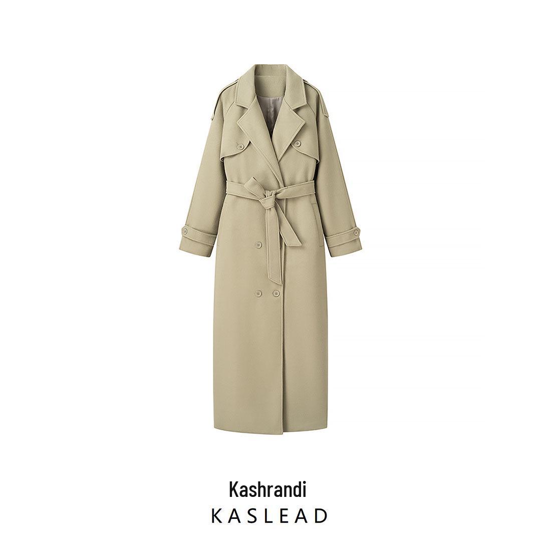 

2024 Women’s Winter Wool Coat: European & American Style, Large Lapel, Single-Breasted, Waist-Defining M