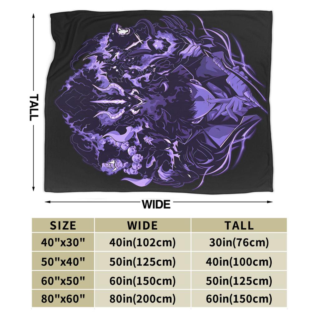 Solo Leveling Sung Jin Woo Wool Blankets Knight Killer Anime Fashion Throw Blanket for Bedspread 150*125cm Lightweight