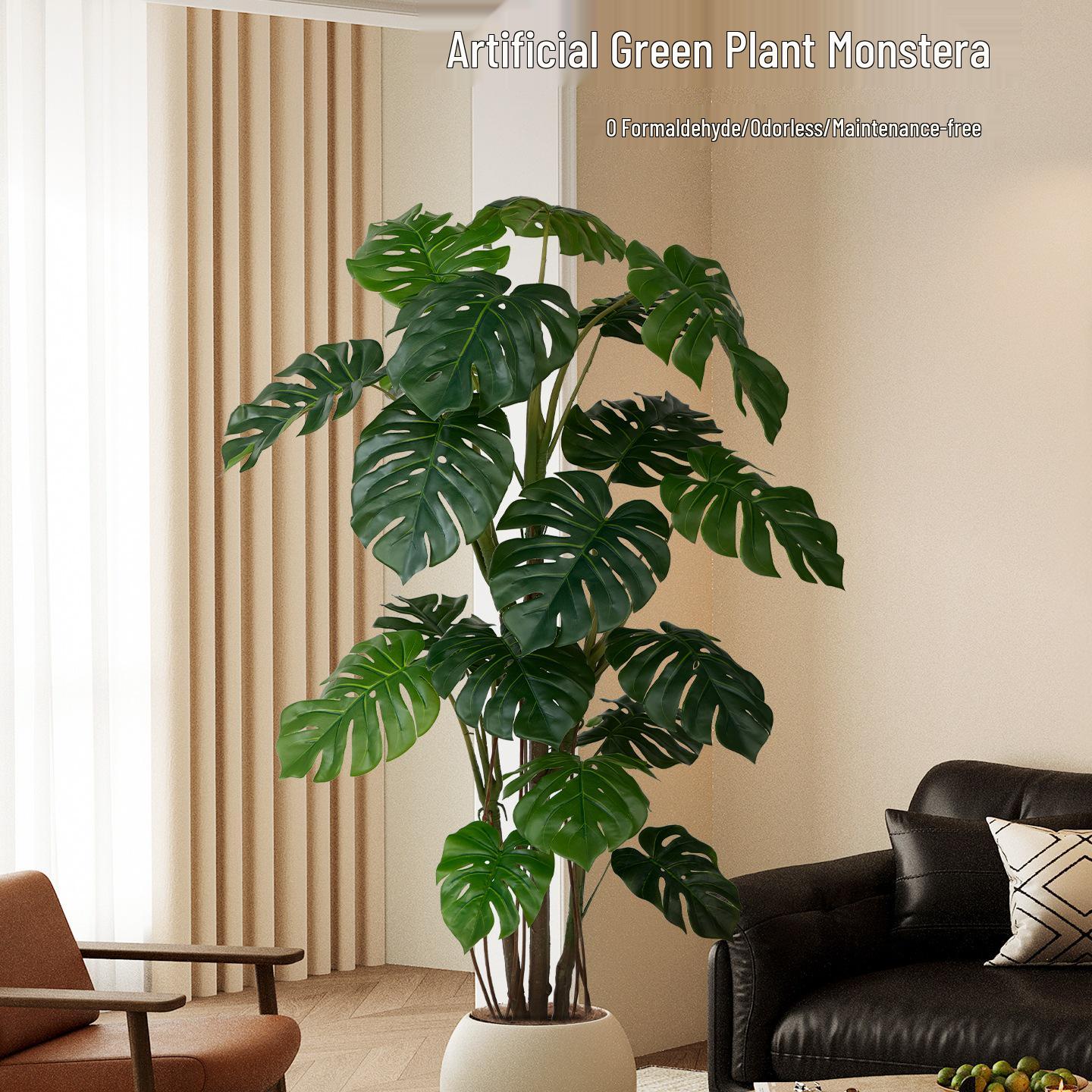 

Штучна підлогова рослина Монстера Деліціоза – Стильна зелень для декору офісу та вітальні Black Belly Pot + Monstera (160cm)