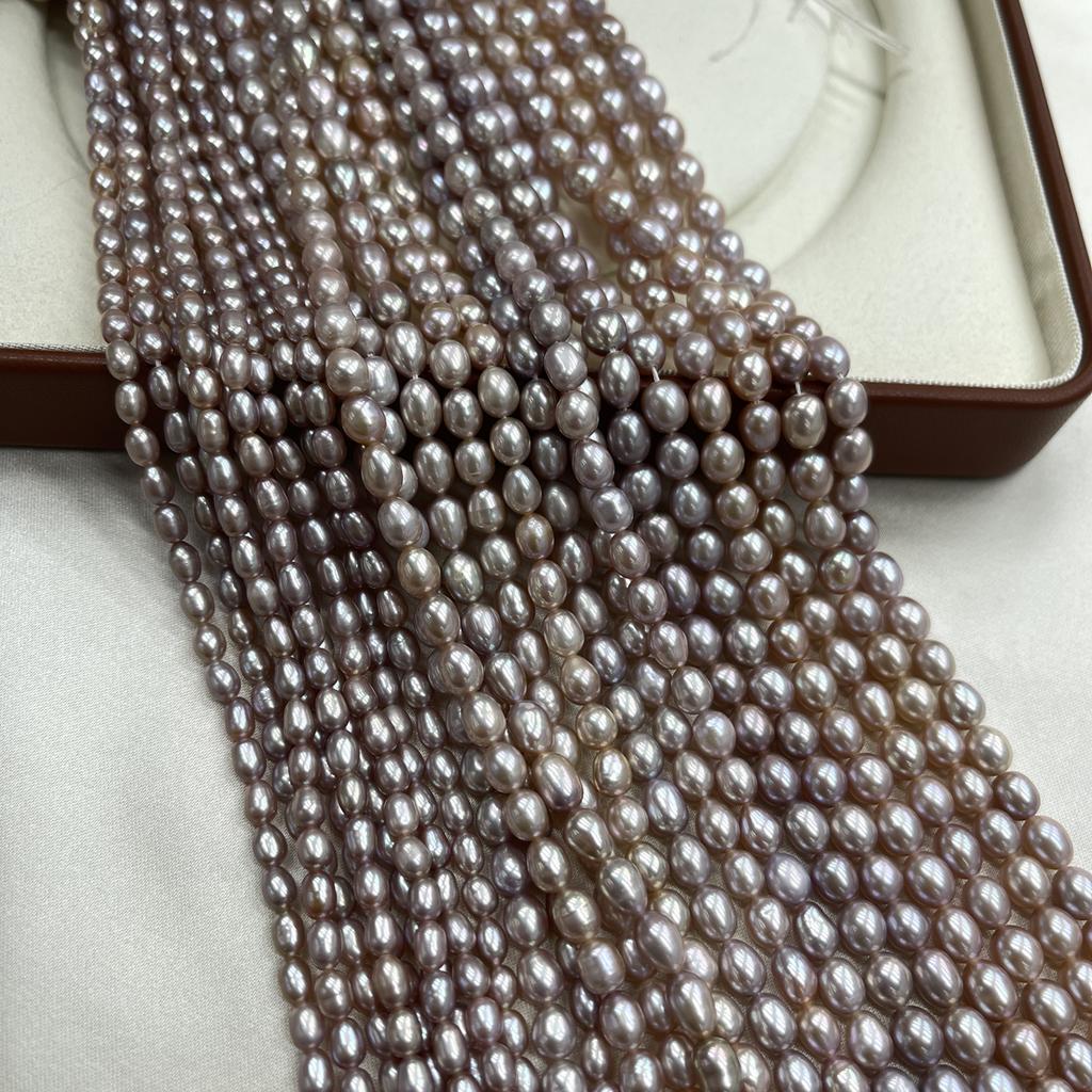 1String, Purple Natural Freshwater Pearls, Handmade Rice Pearl Beads for Jewelry Making DIY, Cheapest Items Available 36cm