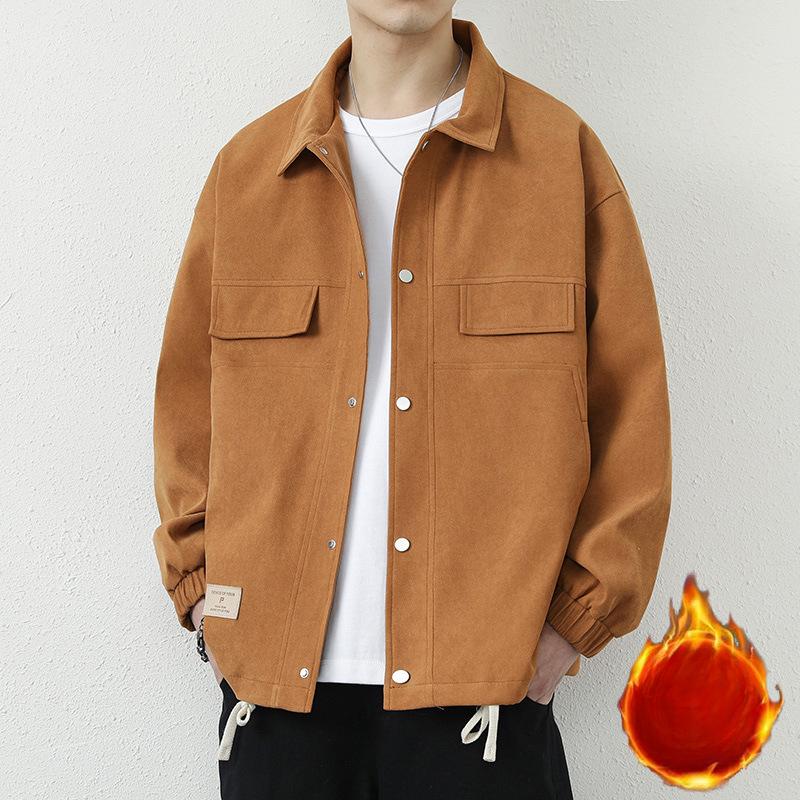 Jacke Herren Frühling und Herbst Lockeres Oberteil Lässig Hübsch Revers Junge Jacke