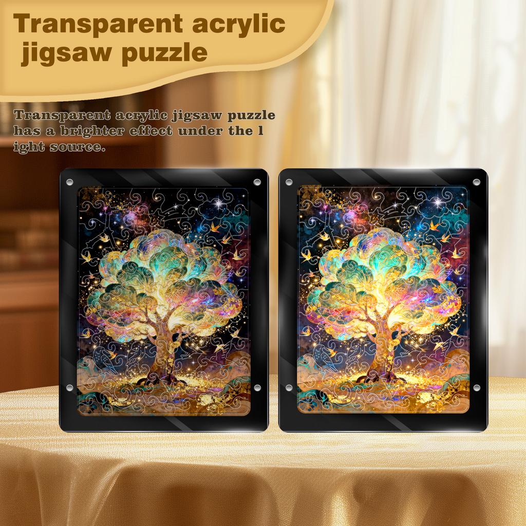 Starry Sky Fortune Tree Puzzle Decorative Ornament High-End Light Transmission Acrylic Puzzle