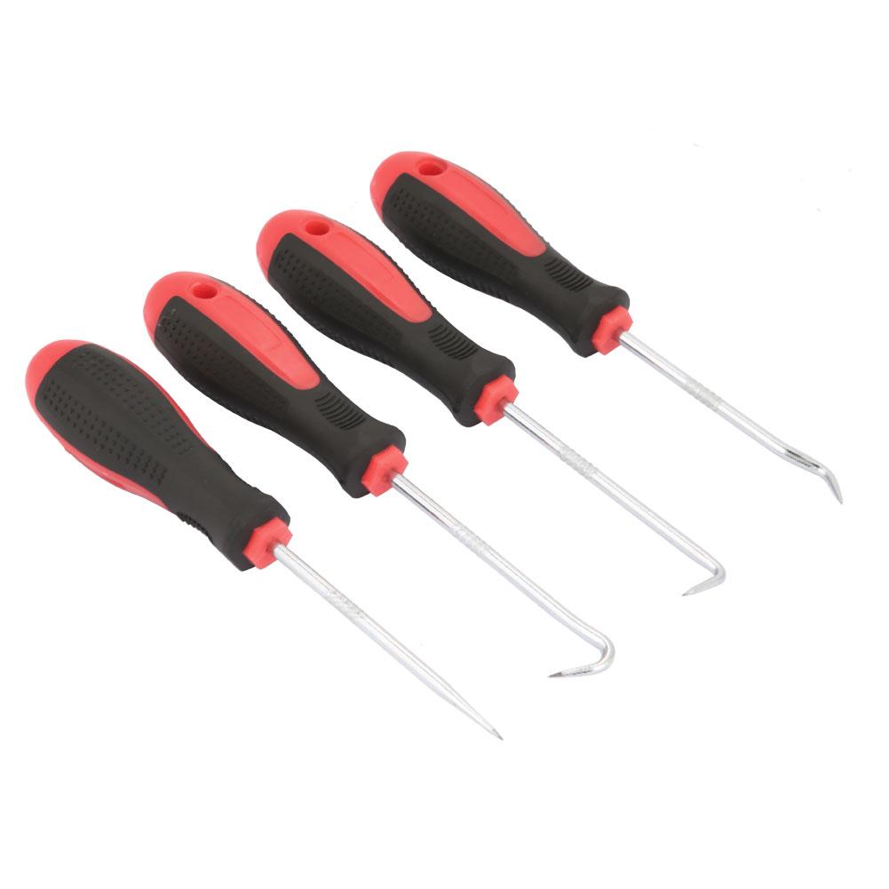 4pcs Long Car Pick and Hook Set Oil Seal Remover Tools for Seal Gasket Hoses O Ring