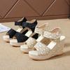 Summer Womens Casual Sandals With Thick Sole And Velcro Closure For Comfort And Height