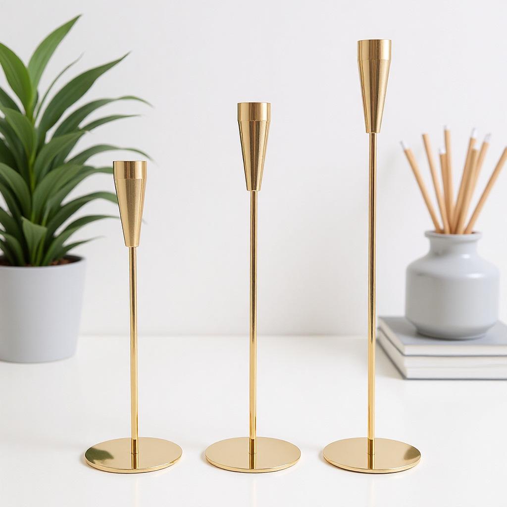 

Minimalist Silver Cross-Border Wedding Candle Holder - Romantic Home Candlelight Dinner Decoration