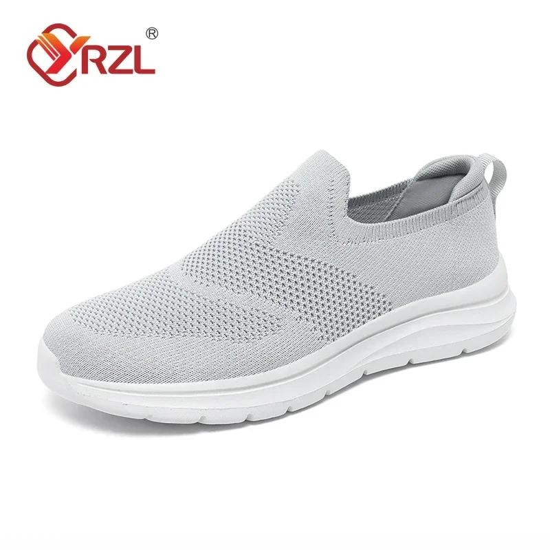 

YRZL Men s Casual Shoes Hollow Breathable Mesh Loafers Men Lightweight Walking Shoes Slip on Big Size 39-48 Driving Loafers Mens 39 серый