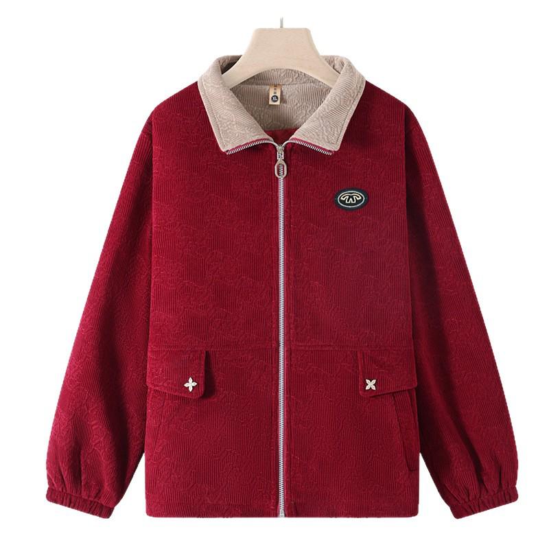 Autumn Corduroy Cardigan Jacket for Middle-Aged & Elderly Women