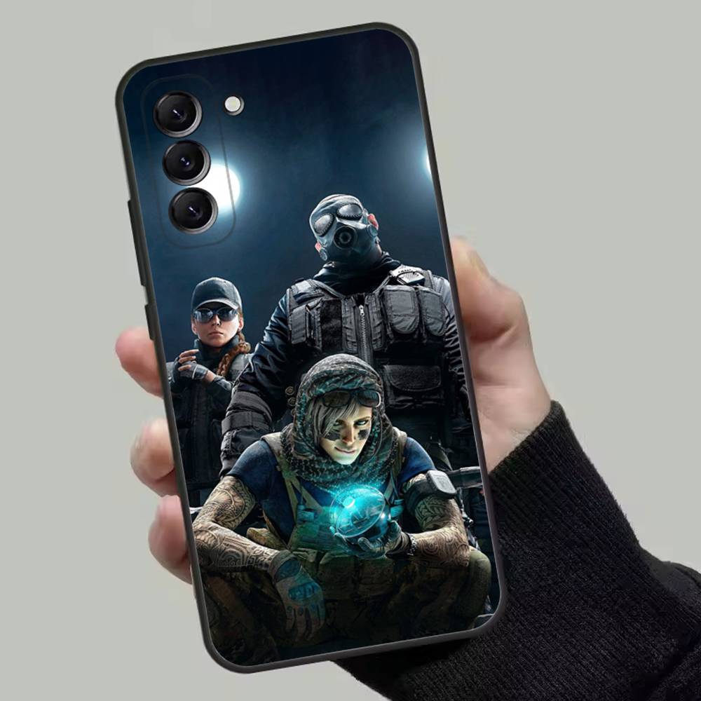 Rainbow S-Six S-Siege Phone Case For Samsung Galaxy A13,A21s,A22,A31,A32,A52,A53,A71,A80,Soft Black Shell