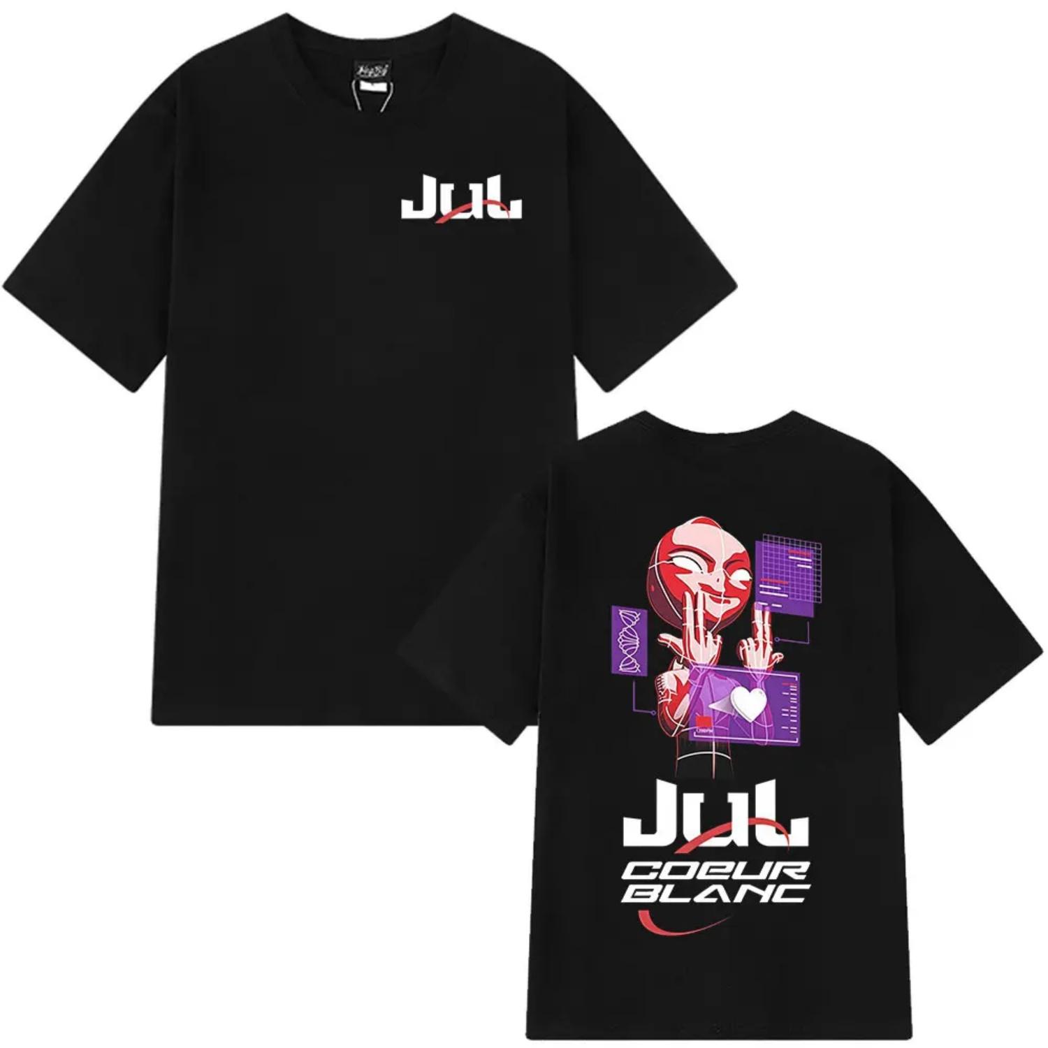 

Rapper Jul Merch T-shirt Men Women Clothing Fashion Hip Hop Y2K T-shirt Summer Casual Cotton Short Sleeve Oversized O-Neck Tees S чёрный