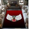 Black Printed Flannel Area Rug Non Slip Soft Polyester Floor Carpet Indoor Decor Mat for Bedroom Living Room Sofa Game Room Home Decoration