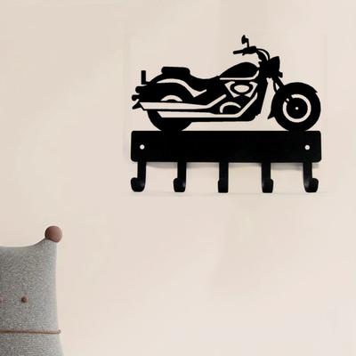 Suporte Cabide para Chaves de Motocicleta Cruiser Nove Polegadas de Largura Arte de Parede de Metal Suporte Organizador para Banheiro Armazenamento Motocicleta Nove Polegadas