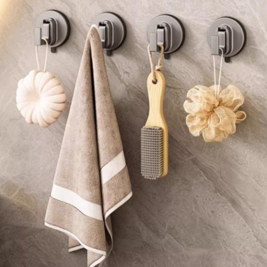 1/2/4/6Pcs Suction Cup Hooks No Drill Suction Towel Holder Multifunctional Glass Door Hooks Bathroom Hanging Hooks