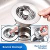 1pcs Stainless Steel Filter Screen Bounce Core Universal Press Type Sink Kitchen Sink Vegetable Washing Basin