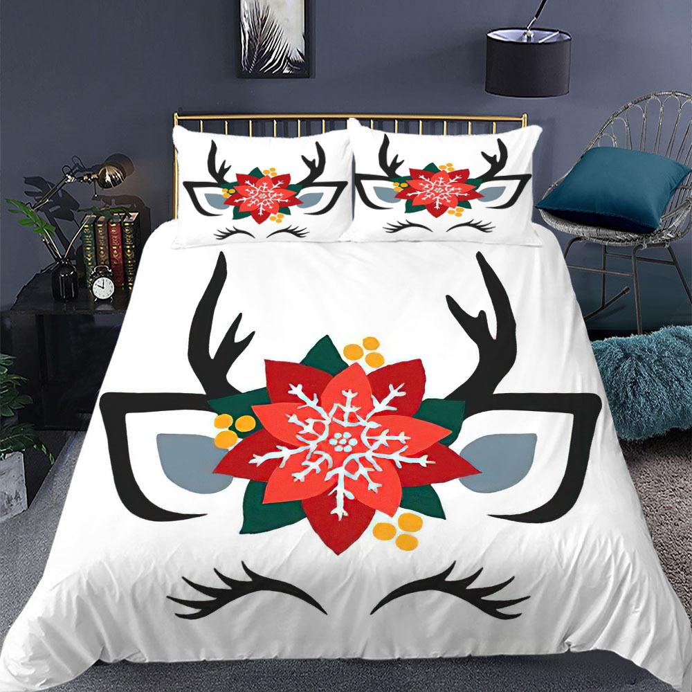 Enhörning Påslakanset King Queen Size Tecknad Färgglad Enhörning Söt Blomma Stjärna för Tonåringar Pojkar Flicka Barn Polyester Sängklädesset