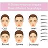 Eyebrow Stencil for Beginners, 8 Styles Eyebrow Shaper Kit with Eyebrow Brush and Brow Razor Trimmer, Reusable DIY Eyebrow Stencils Template
