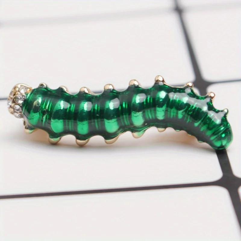 Fashion Caterpillar Rhinestone Painting Oil Brooch Creative Wild Enamel Brooch