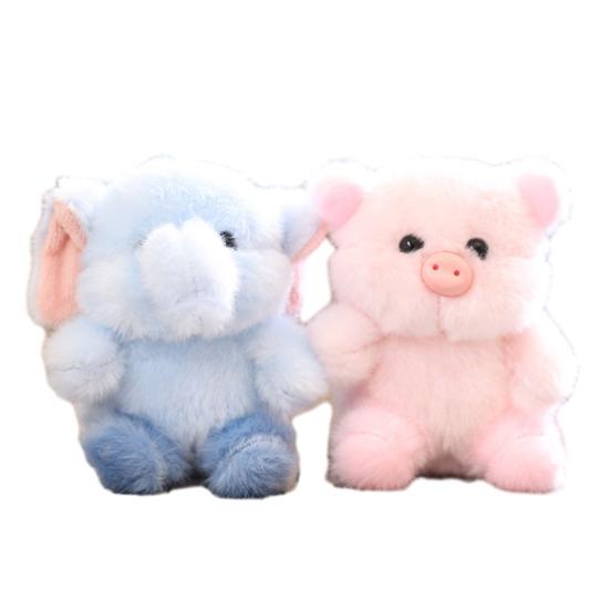 Yousheng Cute Pig Plush Keychain, Small Stuffed Animal Elephant Pendant for Bag Backpack Purse, Kawaii Cartoon Key Ring Charm, Gift for Girls Women