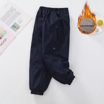 Boys' Windproof Velvet-Lined Pants: 2025 New Style Warm Sportswear for Spring and Autumn