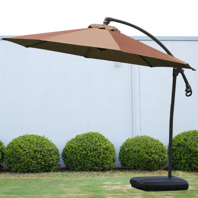 Sunshade Parasol Outdoor Banana-Shaped Patio Large Promotional Market Stall Beach Umbrella Base Satin Vinyl Alloy Sun Protection