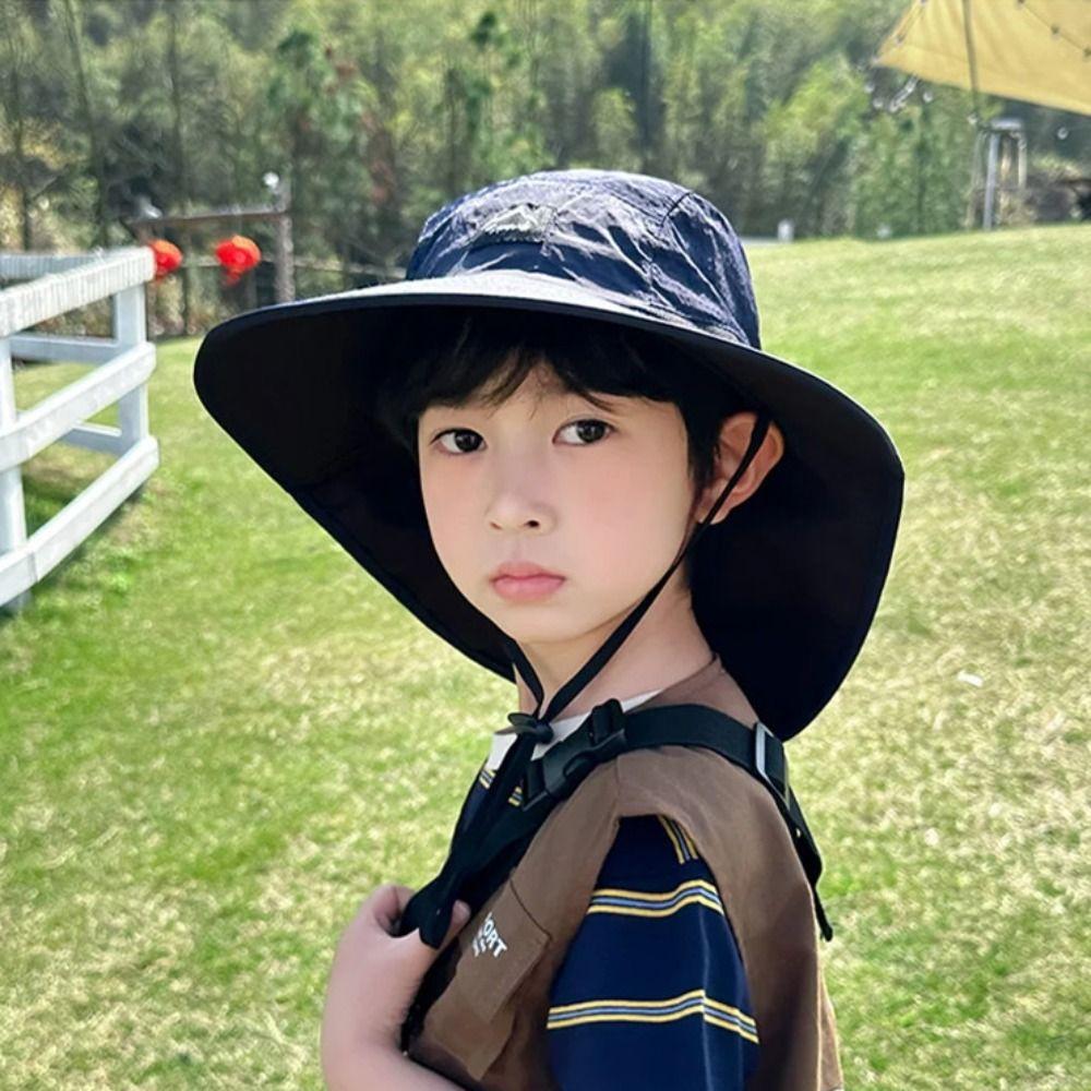 Neck Ear Cover Children's Summer Hat Big Brim Shawl Kids Beach Caps  Outdoor Traveling
