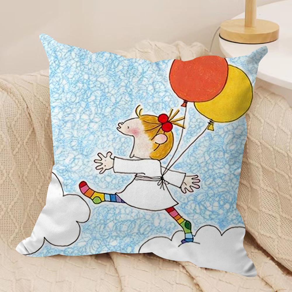 C-Coco and Wondrous Gang Cushion Cover Silky Short Plush Double-Sided Printed Pillow Case for Sofa All Seasons Home Decor Gift